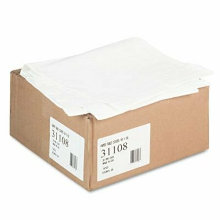 TATCO PRODUCTS Tatco, Paper Table Cover, Embossed, W/plastic Liner, 54in X 108in, White, 20PK 31108